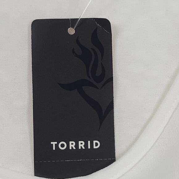 Torrid beaded chevron sheer chiffon women's tank top White Size 1 Party Festival - Picture 10 of 12